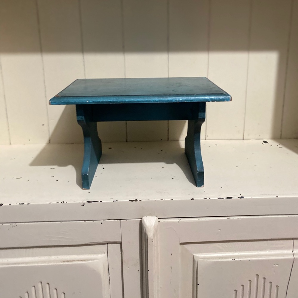 Shabby Chic French Blue Plant Stool Mini - Picture 2 of 9